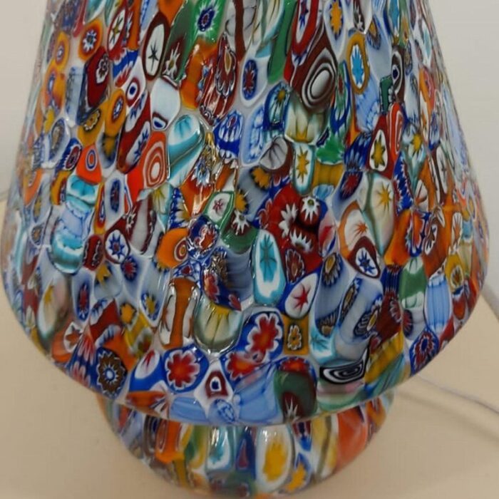 italian blown murano glass table lamp with murrina decoration 17