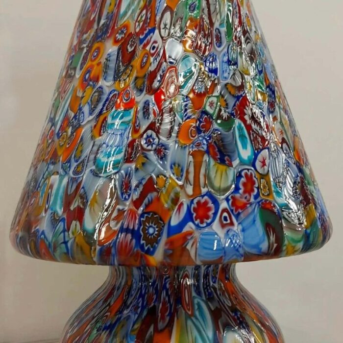 italian blown murano glass table lamp with murrina decoration 18