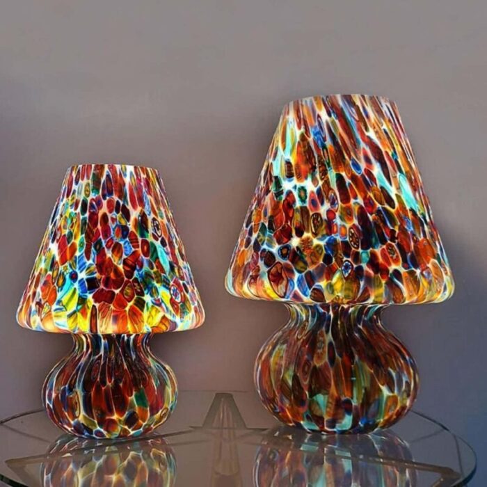 italian blown murano glass table lamp with murrina decoration 20