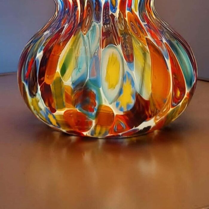 italian blown murano glass table lamp with murrina decoration 6