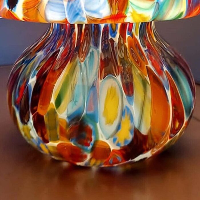 italian blown murano glass table lamp with murrina decoration 7