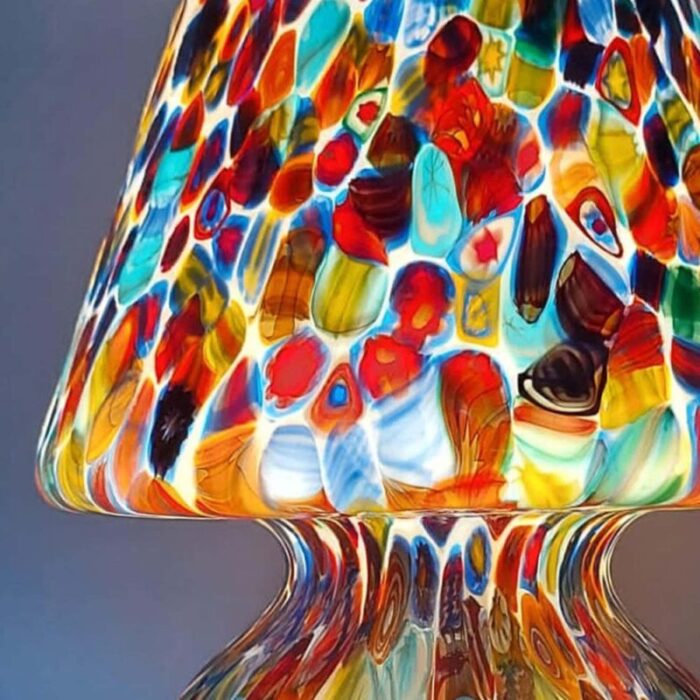 italian blown murano glass table lamp with murrina decoration 9