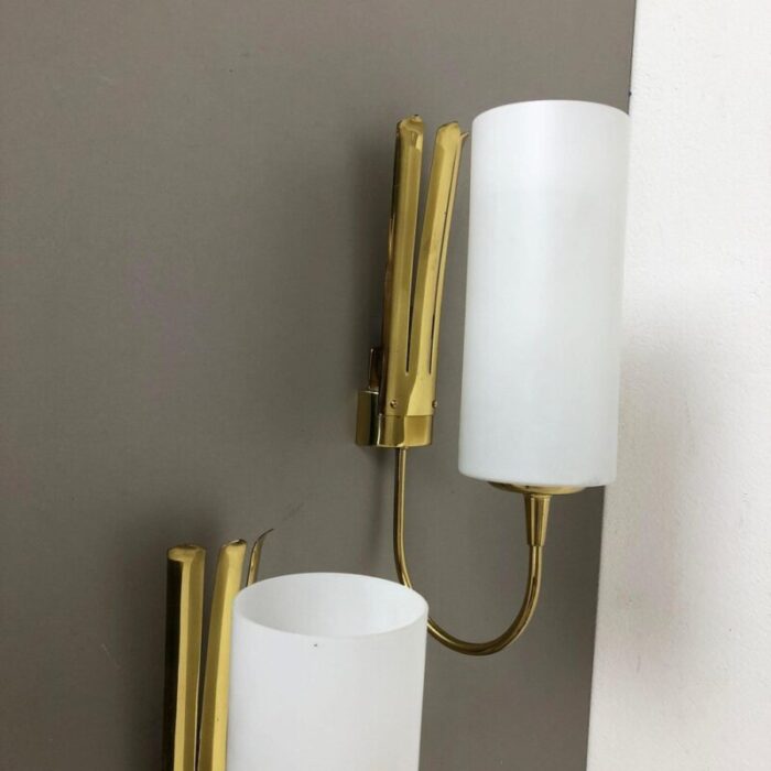 italian brass wall light sconces italy 1950s set of 2 10