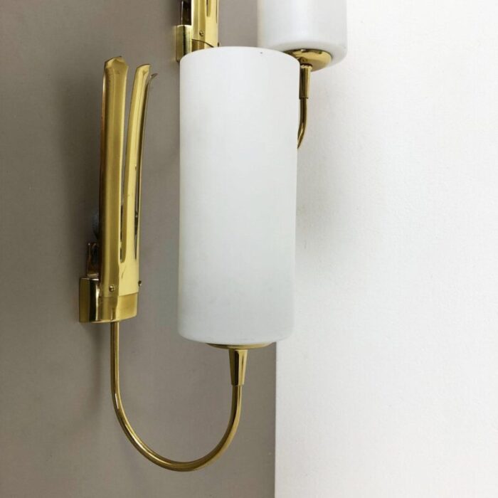 italian brass wall light sconces italy 1950s set of 2 12