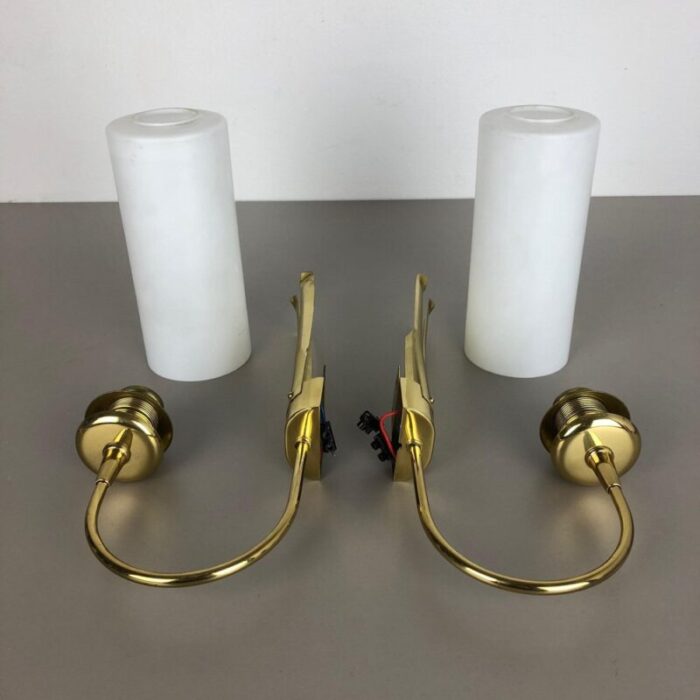 italian brass wall light sconces italy 1950s set of 2 3