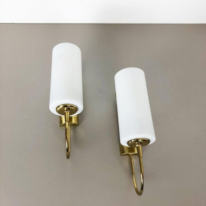 italian brass wall light sconces italy 1950s set of 2 8