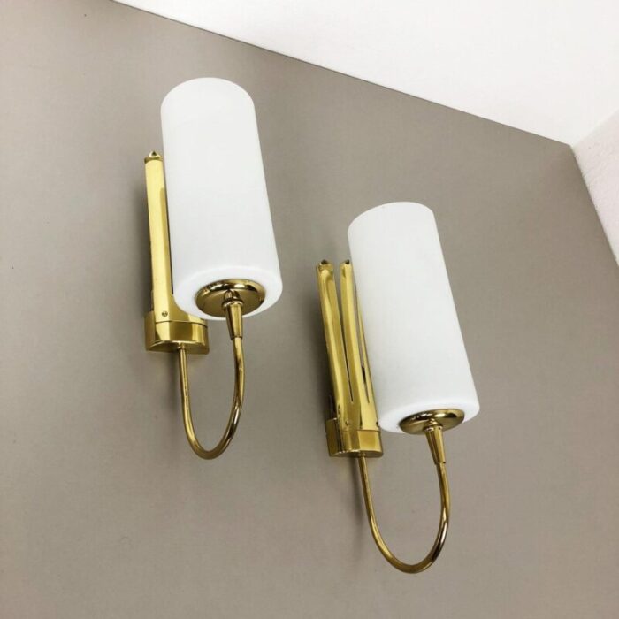 italian brass wall light sconces italy 1950s set of 2 9