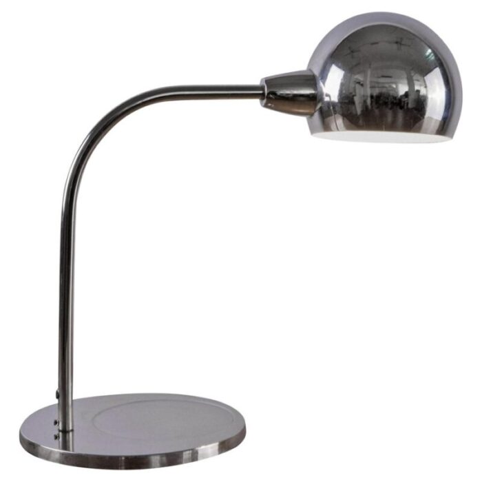 italian chromed brass venticinque table lamp by sergio asti for candle fontana arte 1960 1