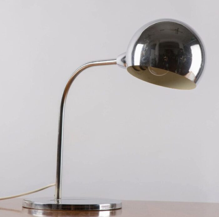 italian chromed brass venticinque table lamp by sergio asti for candle fontana arte 1960 3