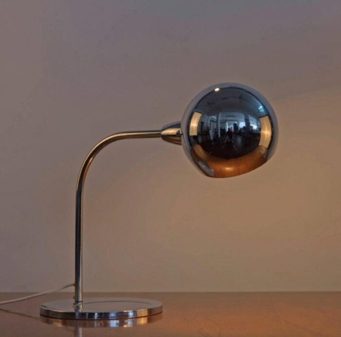 italian chromed brass venticinque table lamp by sergio asti for candle fontana arte 1960 5