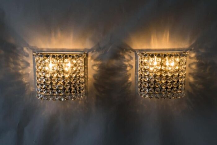 italian crystal wall lamps from bakalowits soehne 1960s set of 2 20