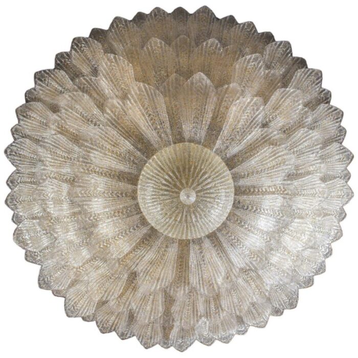 italian gold leaves murano glass ceiling light or flush mount 1