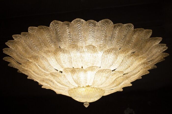 italian gold leaves murano glass ceiling light or flush mount 13