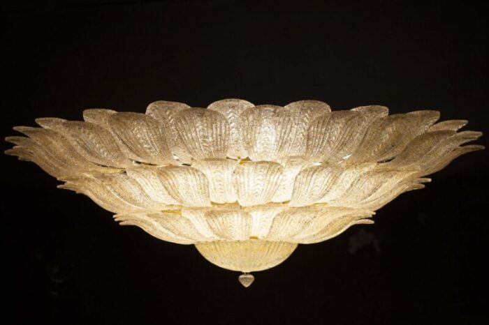 italian gold leaves murano glass ceiling light or flush mount 5