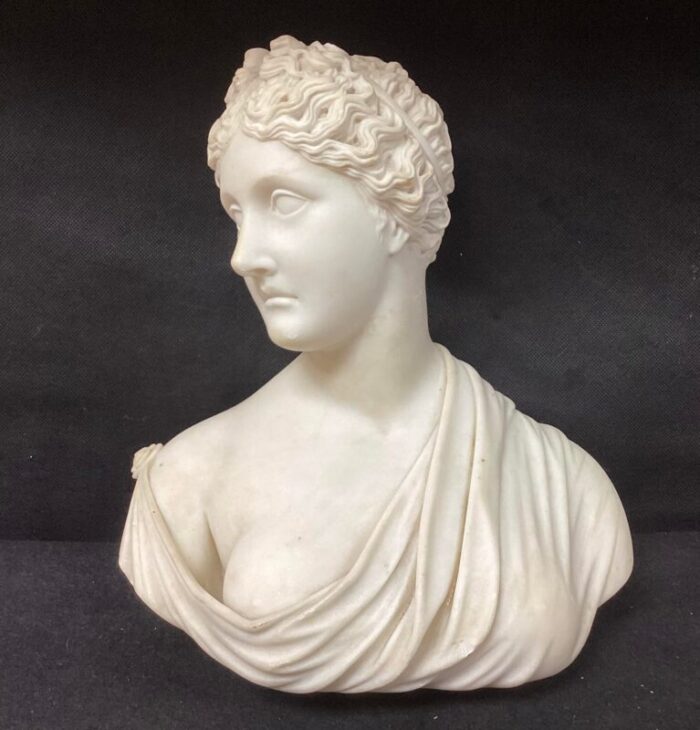 italian grand tour carved marble bust of woman 0230