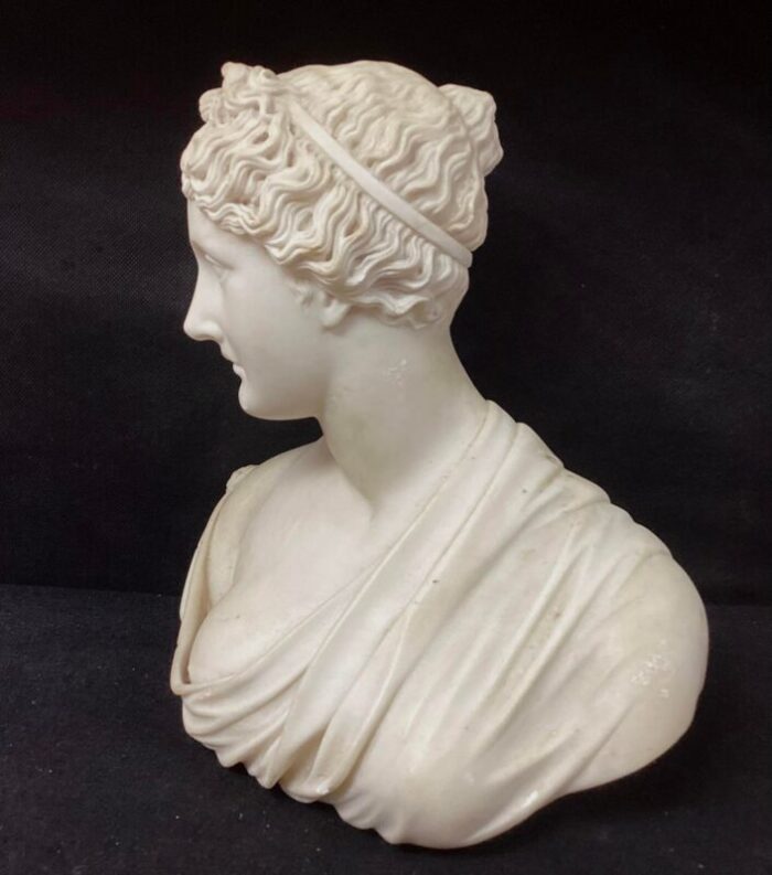 italian grand tour carved marble bust of woman 3143