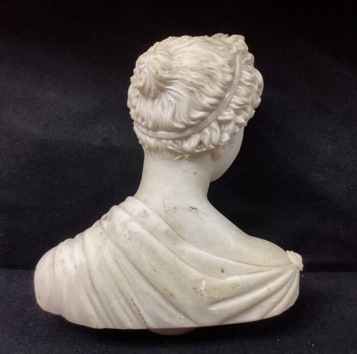 italian grand tour carved marble bust of woman 3840