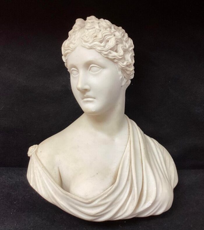 italian grand tour carved marble bust of woman 6992