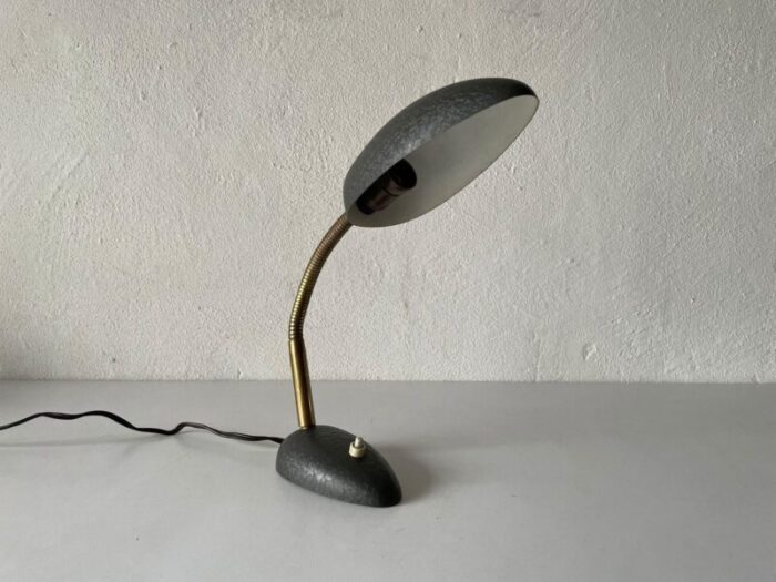 italian grey metal desk lamp 1970s 1