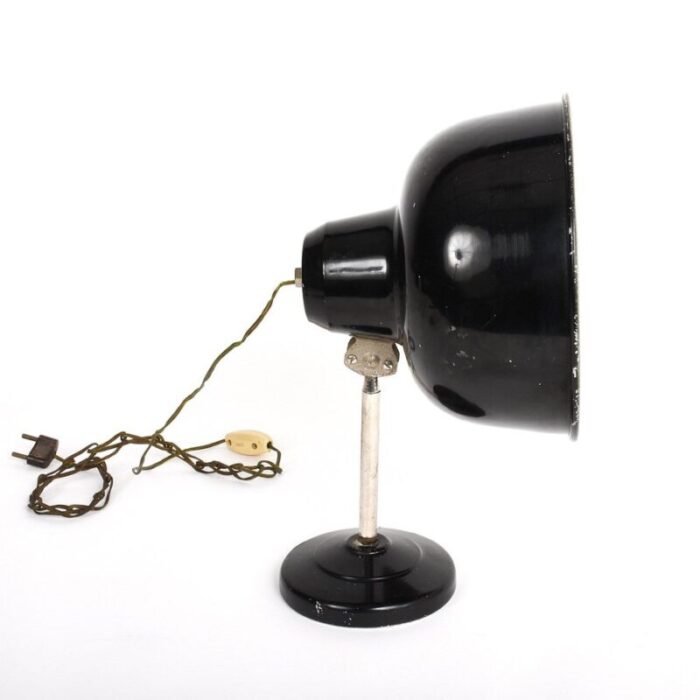 italian industrial black enameled metal adjustable desk lamp 1940s 7