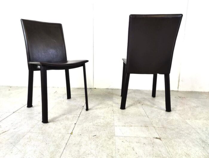 italian leather dining chairs 1980s set of 6 1094