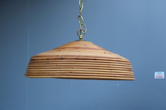 italian round bamboo chandelier 1950s 2