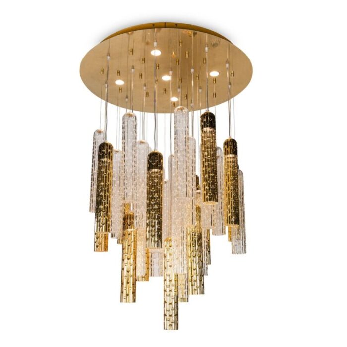 italian round tube led muranese glass chandelier from vgnewtrend 1