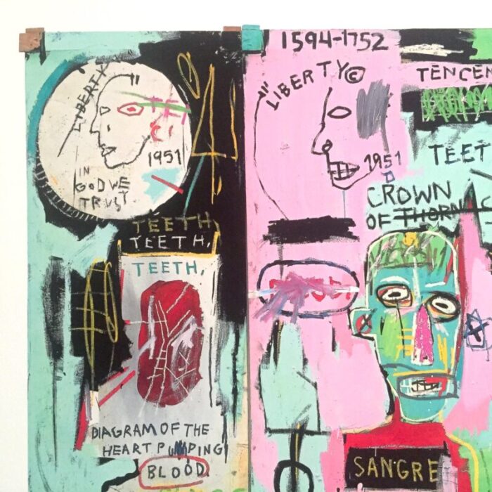 jean michel basquiat estate fine art lithograph pop art print in italian 1983 0048