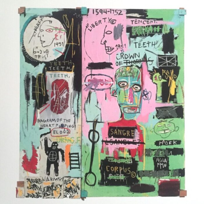 jean michel basquiat estate fine art lithograph pop art print in italian 1983 1483