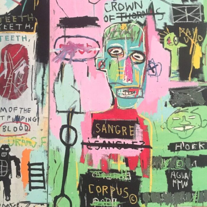 jean michel basquiat estate fine art lithograph pop art print in italian 1983 1930