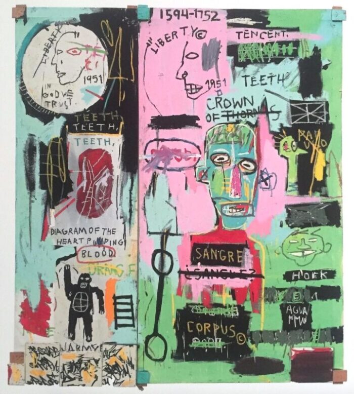 jean michel basquiat estate fine art lithograph pop art print in italian 1983 9382