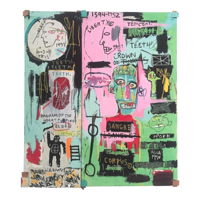 jean michel basquiat estate fine art lithograph pop art print in italian 1983 9600