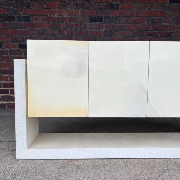 karl springer lacquered goatskin lucite floating sideboard 3073