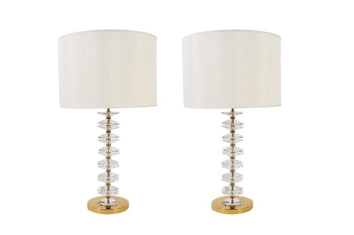 lamps in crystal brass set of 2 1