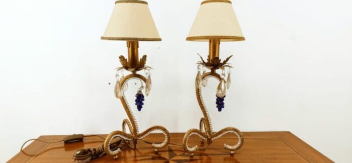 lamps with crystals set of 2 5