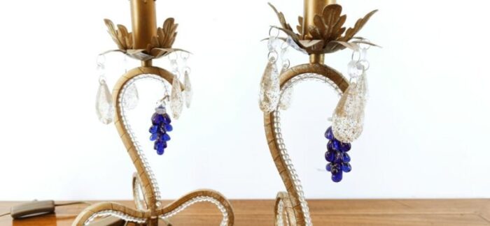 lamps with crystals set of 2 6