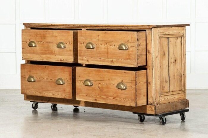 large 19th century english pine counter drawers 1870s 0568