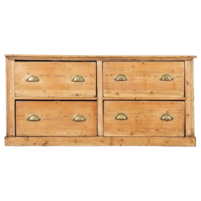 large 19th century english pine counter drawers 1870s 1785