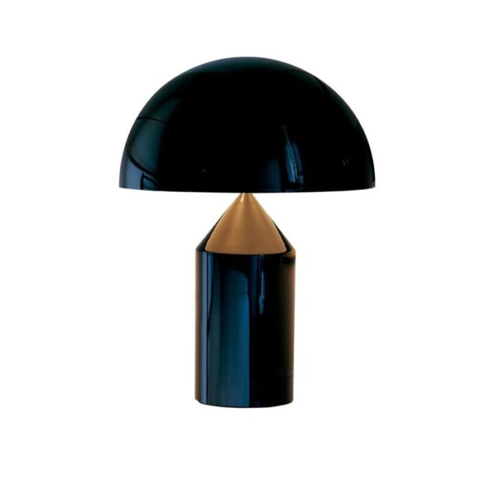 large and medium black atollo table lamps by vico magistretti for oluce set of 2 2