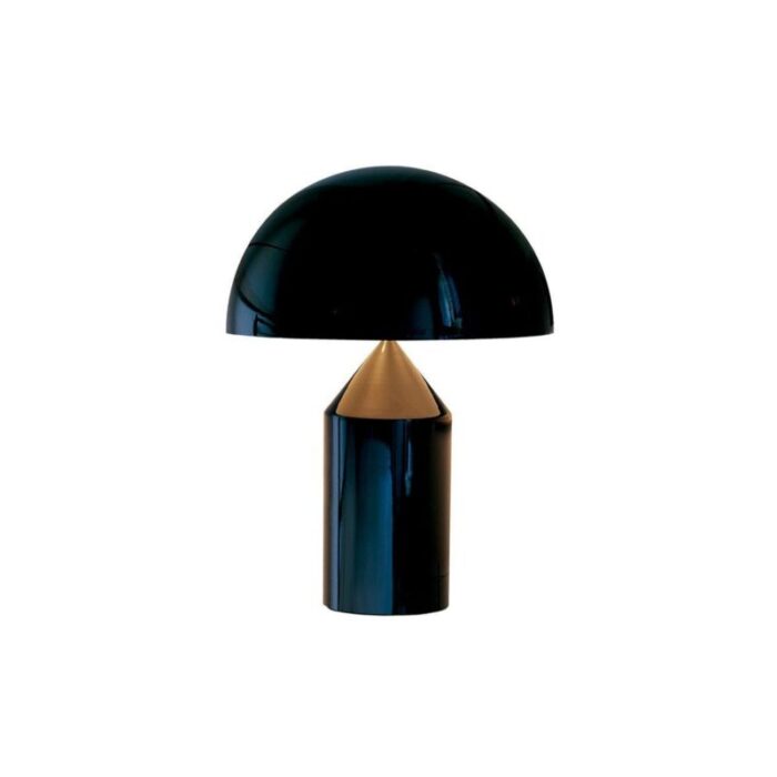 large and medium black atollo table lamps by vico magistretti for oluce set of 2 3