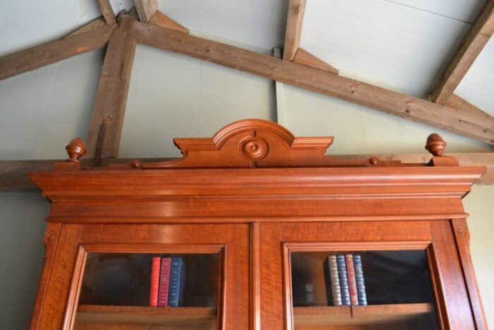 large antique walnut bookcase 5050