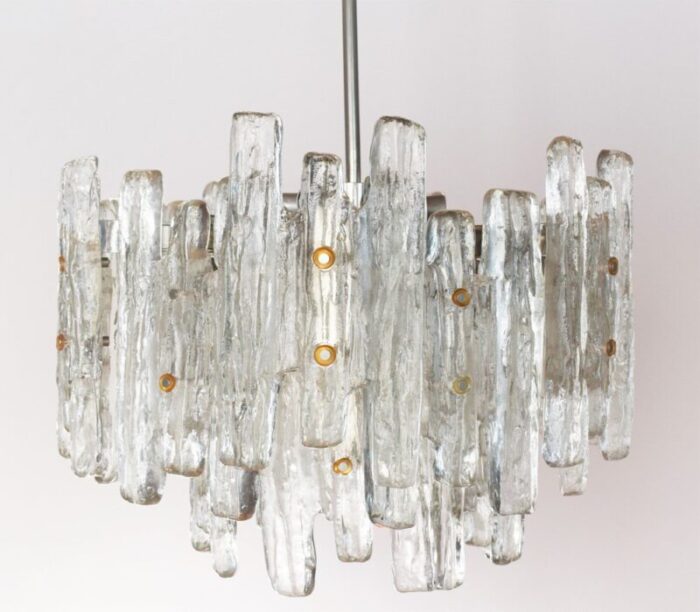 large austrian murano ice glass chandelier by j t kalmar 3