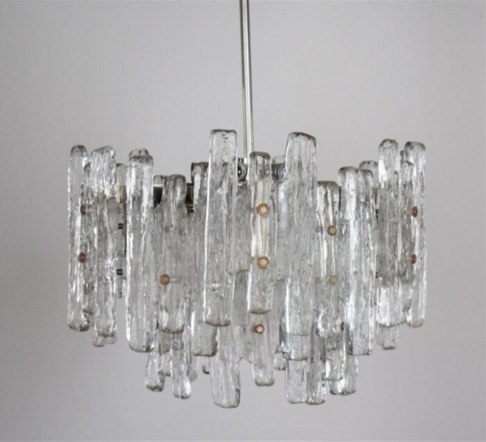 large austrian murano ice glass chandelier by j t kalmar 4