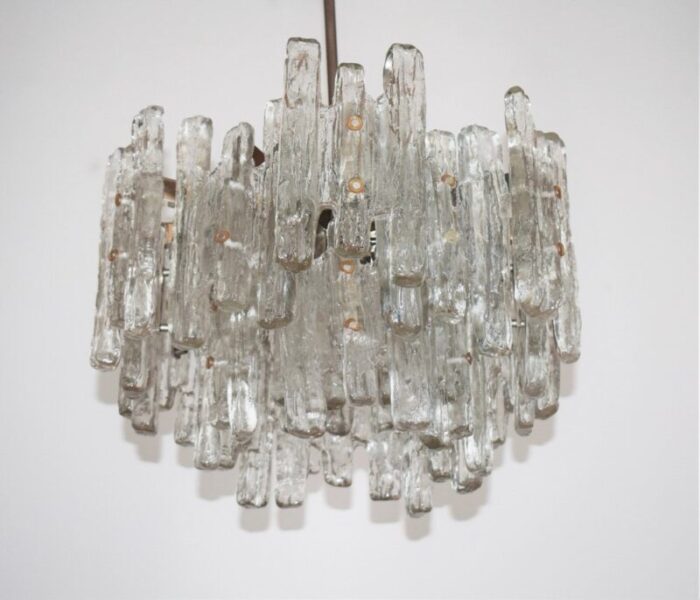 large austrian murano ice glass chandelier by j t kalmar 5