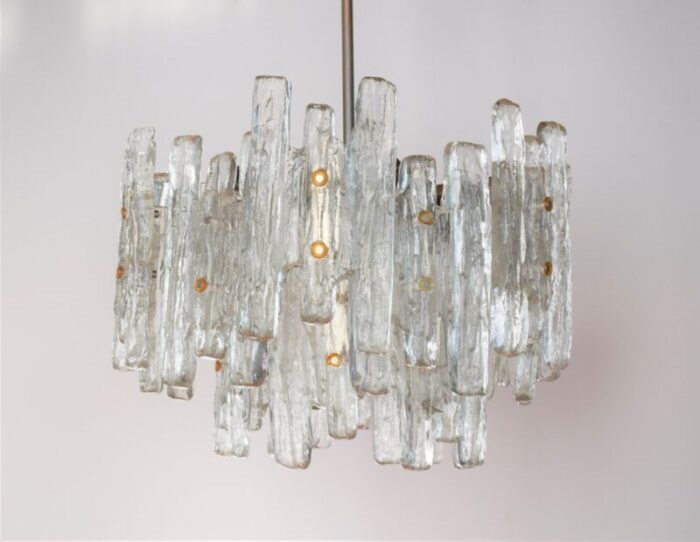 large austrian murano ice glass chandelier by j t kalmar 6