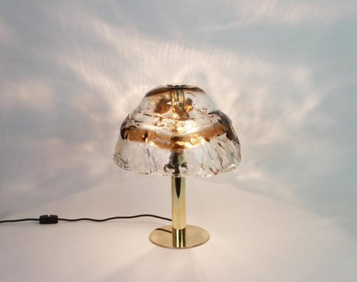 large austrian murano smoked glass table lamp from kalmar 1970s 2