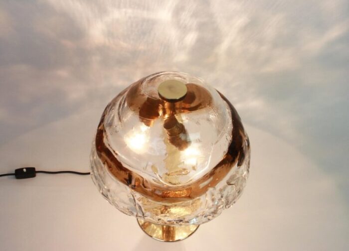 large austrian murano smoked glass table lamp from kalmar 1970s 6