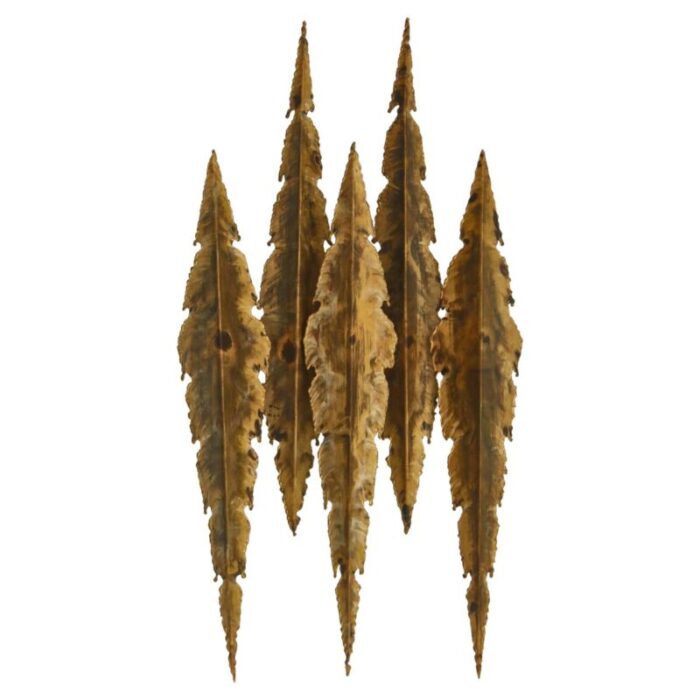 large brutalist brass flame sconce by svend aage holm sorensen 1960s 1