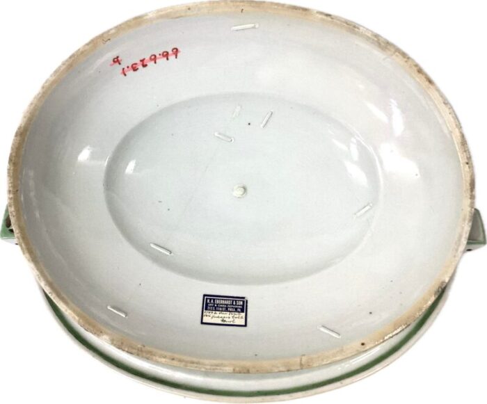 large chinese export porcelain warming dish with lid 3651