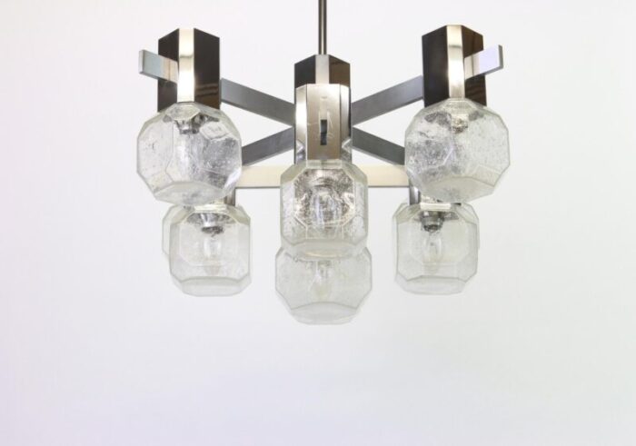 large chrome chandelier by sciolari italy 1960s 9